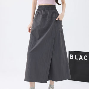 Elegant High Waist A-Line Split Mini Skirt Womens Summer Fashion Wide Leg Pants Korean Style Commute Casual Pants
