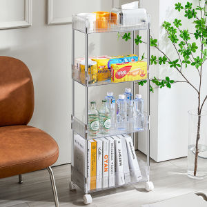 Luxury Transparent Bathroom Storage Shelf Trolley