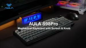 AULA S98pro Wireless Mechanical Keyboard Three Mode Gasket RGB Hot-swap Esports Gaming Keyboard with TFT and Multi-function Knob