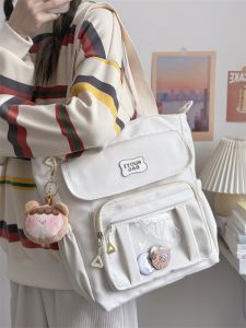 Large Capacity Commuter Tote Bag Canvas Shoulder Bag  College Student Style Ins Korean Bag Leisure Casual Crossbody Bag