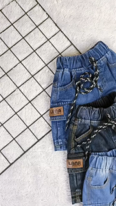 Grosir Pakaian Pekalongan Celana Jeans Cargo Pendek Anak Usia 1-12 Tahun Matt Jeans Denim Warna Snow
