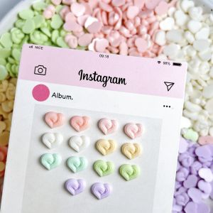 50 CHIẾC Charm Móng Tay Hình Trái Tim Phát Sáng Bằng Nhựa Resin 3D Màu Đào Ngọt Ngào Trang Trí Nail Phụ Kiện Làm Vỏ Điện Thoại Tự Làm