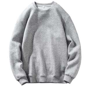 HENGYUANXIANG | Hengyuanxiang Mens Long Sleeve T-Shirt Casual Solid Color Round Neck Sweatshirt Base Shirt Spring Fashion Urban Style Cotton Polyester Blend