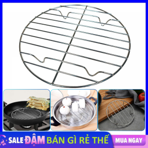 Giá Hấp INOX Tròn 4 Chân 18cm - Vỉ Hấp Bánh Bao Đồ Ăn Đa Năng - Khay Xửng Rế Hấp Và Lót Nồi Inox / Dụng Cụ Nhà Bếp Đa Năng Để Kê Nồi Inox