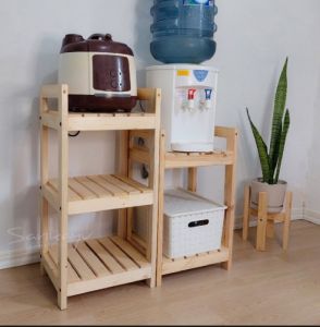 RAK MEJA KOMPOR GAS 1 TUNGKU DAPUR KAYU BISA UNTUK TEMPAT PENYIMPANAN RICE COOKER PIRING DAN GELAS