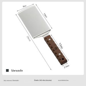 CAMPINGMOON พลั่วตักสเต็ก304ตั้งแคมป์กลางแจ้งพลั่วทำอาหารด้ามไม้แข็งทำจากสแตนเลส MS-29