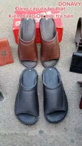 DÉP NAM QUAI NGANG DA BÒ THẬT 100% KIỂU SABO THỜI TRANG MAY FULL QUAI VÀ ĐẾ BAO CHẮC CHẮN N.SM