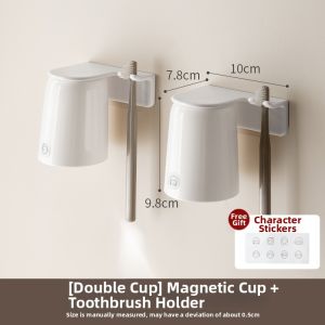 LANJIAOLUO | Wall-mounted Suction Cup Hanging Toothbrush Rack No Drill Installation Magnetic Suspension Electric Toothbrush Storage