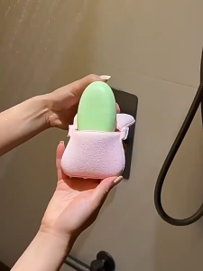 1Pc Foaming Soap Bag Exfoliating Sponge Thickened Bathing Bubble Maker Soap Foaming Soaps Saver Bath