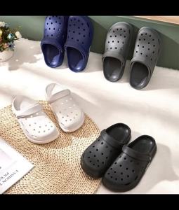 Luofu Hole Shoes Closed Toe Couple Men and Women Non-Slip Beach Outdoor Thick Summer Sandals Breathable Solid Color