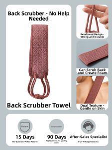 HEFENGYU | Exfoliating Bath Glove For Men Long Strip Back Scrubber