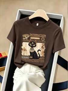 V.C.I | Slimming Cat Print T-shirt