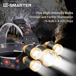 LED Headlamp Ultra-Bright High Beam Head-Mounted Handheld Flashlight Outdoor Yellow Light Rechargeable Torch Night Fishing Light