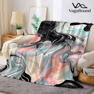 Marble Fluid Abstract Flannel Blanket Warm Soft Halloween Christmas Decorative Couch Warm Cozy All-Season Gift