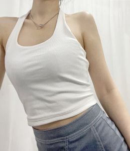 Áo Ba Lỗ Lụa Băng Co Giãn Ôm Vừa Vặn YQ Dành Cho Nữ Mùa Hè 2022 Áo Ba Lỗ Hở Lưng Màu Trơn Phong Cách Công Sở Ngắn