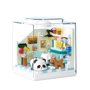Bộ Đồ Chơi Xếp Hình Panda & Cat Street View - Quán Cà Phê & Cửa Hàng Hoa Đồ Chơi Giáo Dục Cho Trẻ Em Nam Nữ Đều Dùng Được Chất Liệu Nhựa ABS