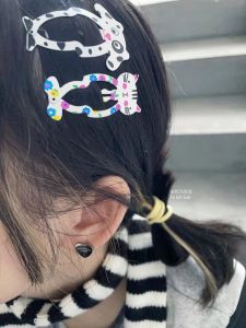 Kẹp Tóc Dễ Thương Y2K Phong Cách Nhật Bản Đa Năng Cho Chó Sọc Thỏ Màu Sắc Kẹp Tóc Bên Hông Thời Trang Mới Về Phụ Kiện Tóc