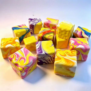 Colorful Cheese Squeezed Cube Super Soft Realistic Slow Rebound Fidget Adult Toy Comfortable Stress Ball Stress Relief