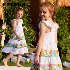 PPTOWN | Flared Skirt Princess Dress With Puff Sleeves For Summer Vacations