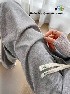 YAMIANNV | Quần ống rộng dài thường ngày cạp cao cho nữ dáng thẳng dài đến sàn thoải mái thoáng khí mùa hè 2023