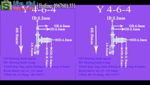 Co Chữ T Chia 2 Dây Ống Mềm  Ống Oxy Đầu Cút Chuyển Dòn