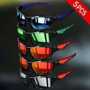 5 Pairs of Futuristic Fashion Technology Trendy Cycling Sunglasses Suitable for Daily Commuting Suitable for Both Men and Women