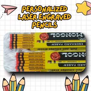 Laser Engraved Mongol pencil/personalized/mongol 1 2 and xl