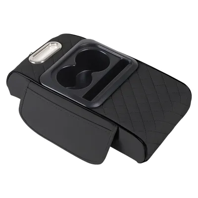 Car Armrest Storage Box Car Center Console Organizer Armrest Heightening Cushion with Cup Holder Armrest Storage Organizer Box