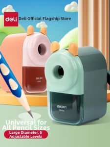 deli | Large Opening Pencil Sharpener for Triangular Pencils Children Students