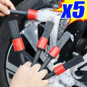 5PCS Car Detailing Brush Set Premium Fiber Multifunction Cleaning Brush For Cleaning Wheels Engine Interior Air Vents Wash Kit