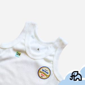 Grosir 12Pcs Kaos Dalam Singlet Jala Putih Anak Size 0-7 Tahun