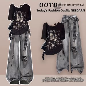 NEEDARNA | Unique and Chic Hot Trend Stylish Mini Set Denim