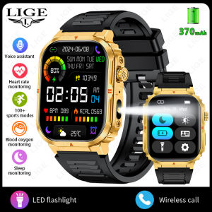 LIGE | New LIGE Smart Watch Flashlight 2.01" HD Large Screen AI Voice Bluetooth Call Sport Watches Health Monitor Smartwatch Women men