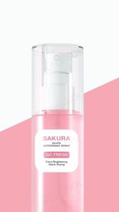 Sakura Gluta Underarms Set Deosorant Spray + Brightening Underarm Cream 50X for Women Long Lasting Whitening Care Under Arm