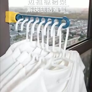 Thanh treo quần áo gắn cửa sổ 8 lỗ Móc treo đồ Thanh treo quần áo gắn cửa đa năng di động tiết kiệm không gian