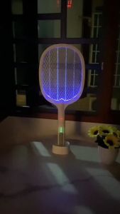 ⚡3IN1ไม้ตียุงไฟฟ้า⚡ ไม้ช็อตยุง พร้อมโหมดแสงสีม่วงล่อยุงเปิดได้ขณะชาร์จ ไม้ตียุงไฟฟ้าก็เป็นโคมไฟกำจัดยุงเช่นกัน ออกแบบตาข่าย 3 ชั้น ไม่โดนไฟดูด ไม้ช๊อตยุงแรงๆ  ไม้ช็อตยุงไฟฟ้า เครื่องดักยุงไฟฟ้า โคมไฟดักยุงเครื่องดักแมลง เครื่องช็อตย Swatter