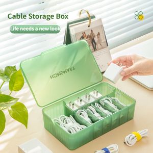 Cable Storage Box Charger Organize Box Desktop Organization Cable Management Box Wire Box Power Cord Storage Artifact