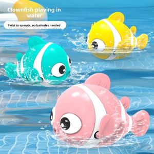 JIFANPAUL | Child Bath Toy Swimming Clownfish Winding Animal Toy