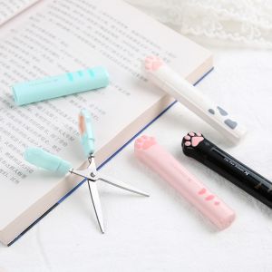 4Style Portable Folding Cats Paw Scissors Stainless Steel Art Tool Multi-Function Pen-Shaped Scissors for Handbooks  Office Use