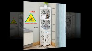 Tủ góc nhà tắm có cánh 4 tầng ( KT 90x30x30cm) - Tủ lắp ráp treo tường nhà tắm- VIENDONG ADV