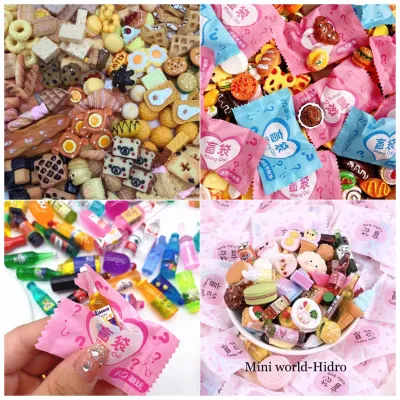 Combo Charm túi mù đồ chơi đồ cute giá rẻ quà tặng học sinh hình chai nước đồ ăn mini tí hon làm đồ trang trí handmade