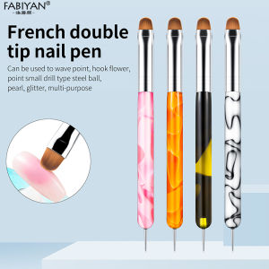 Nail Art Brush UV Gel Painting Brush Double-headed Nail Art Dotting Pen Gem Jewelry Sequins Rhinestone Pick Up 2 Way Brush Manicure Tools