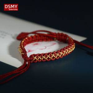Handmade Woven Silk Rope Bracelet Gift Red Rope Bracelet DIY Lucky Beads Safety Buckle Half Finished Product Fashion Jewelry