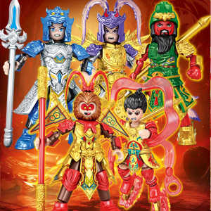 Three Kingdoms Brave General Guan Yu Lu Bu Zhao Yun Assembly Toy Model Joint Movement Ling Zhu Children Playset Plastic Blocks