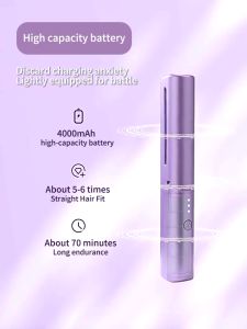 Straight hair comb Wireless 2 in 1 Hair Straightener and Curler USB Charging Portable hair comb