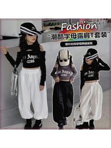 Girls Long Sleeve T-Shirt Hollow out Base Layer Shirt Spring Autumn Fashionable Inner Wear Bottoming Top Jazz Korean Style