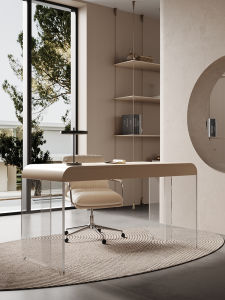 Modern Acrylic Suspension Writing Desk Cream Style Home Office Study Room Designer Bedroom Makeup Table Wood Multilayer Board