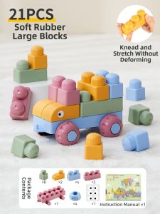 XINGE | Safe Chewing Silicone Building Blocks Grip Training 0-3Y