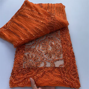 African Lace Fabric 2026 Sequins Beaded Embroidery Groom Nigerian Bridal High Quality French Tulle Lace Fabric For Wedding