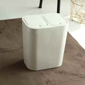Kitchen Living Room Compressed Type Waste Bin Classification Dry Wet Separation Trash Can Home Use with Cover Dual Bucket